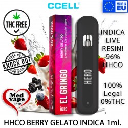 HHCO VAPE 96% BERRY GELATO INDICA LIVE RESIN - EL GRINGO WEED MEDVAPE